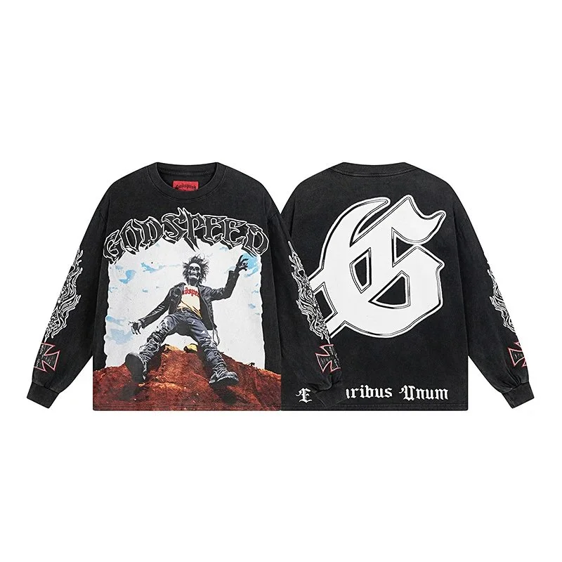 Godspeed Godspeed Tribus Unum Black Long Sleeve T-Shirt Black - 1