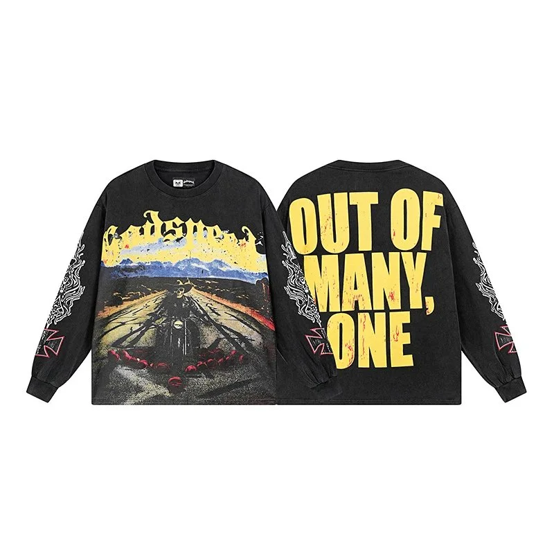 Other Black 'Out of Many, One' Graphic Long Sleeve T-Shirt Black - 1