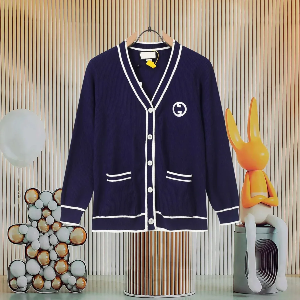 Gucci Gucci GG Marmont Navy Blue Cardigan Navy - 1