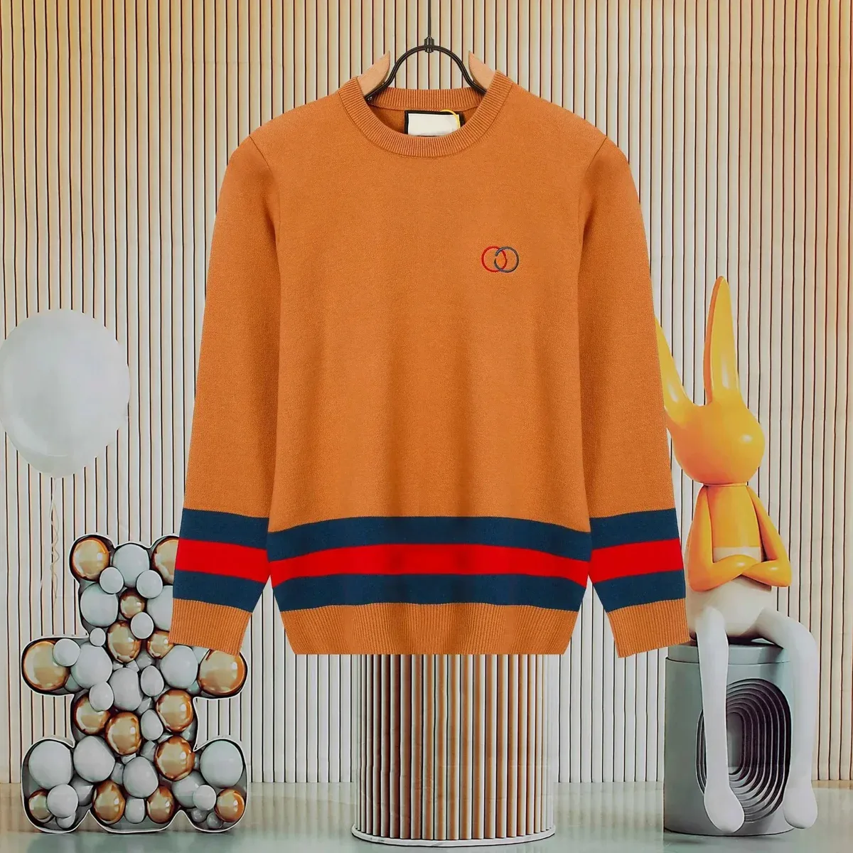 Gucci Gucci GG Marmont Orange Striped Sweater Orange - 1