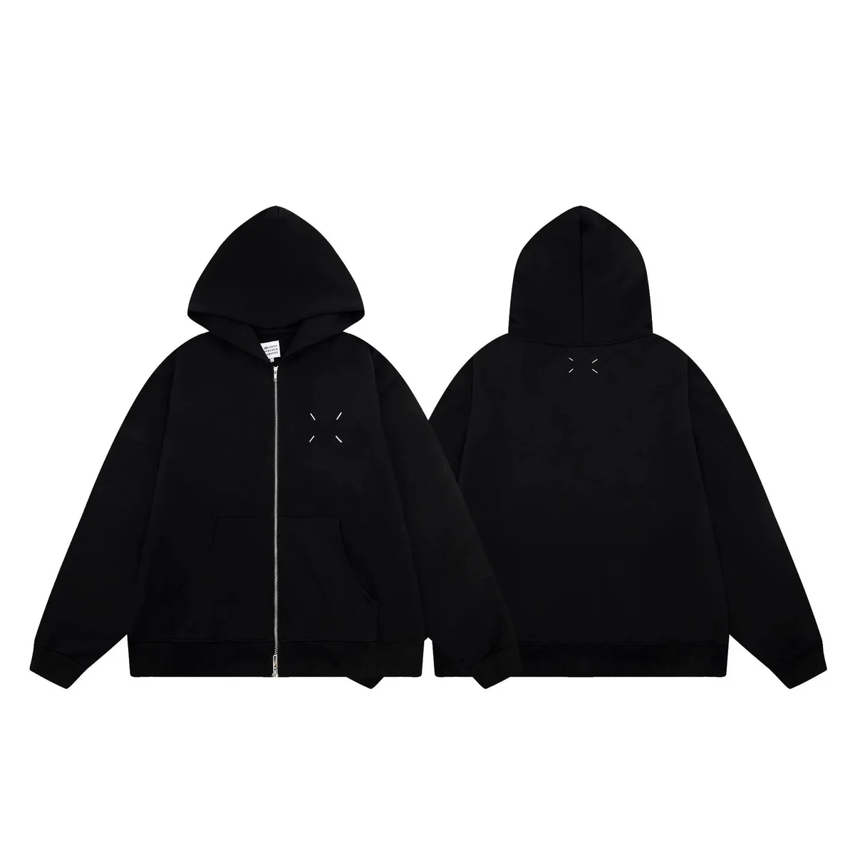Maison Margiela Maison Margiela Tabi Black Zip-Up Hoodie Black - 1