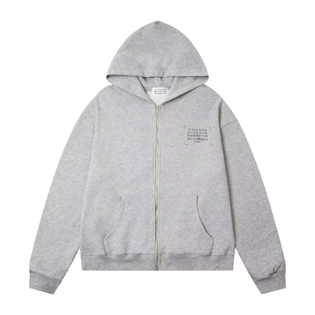 Maison Margiela Maison Margiela FED-M35 Light Grey Zip-Up Hoodie Grey - 1