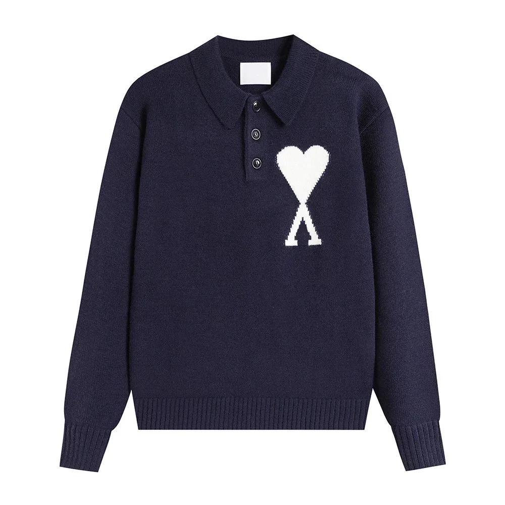 Ami Paris Ami Paris Ami de Coeur Navy Blue Sweater Navy - 1