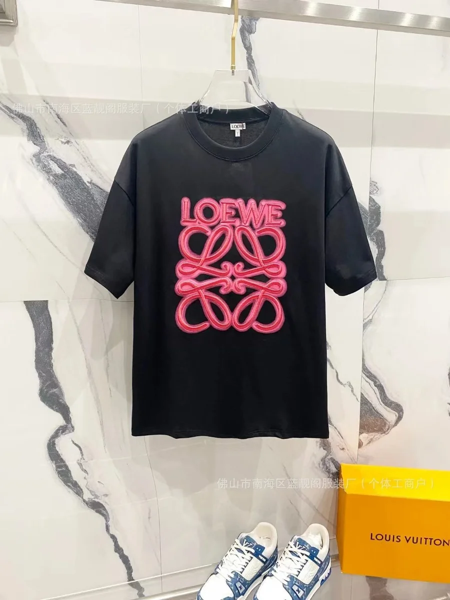 Loewe Loewe Allover Logo T-Shirt C03 Black Black - 1