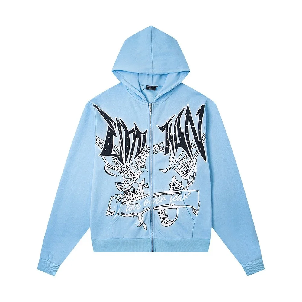 Other Light Blue 'Loud Than Love' Zip-Up Hoodie Blue - 1