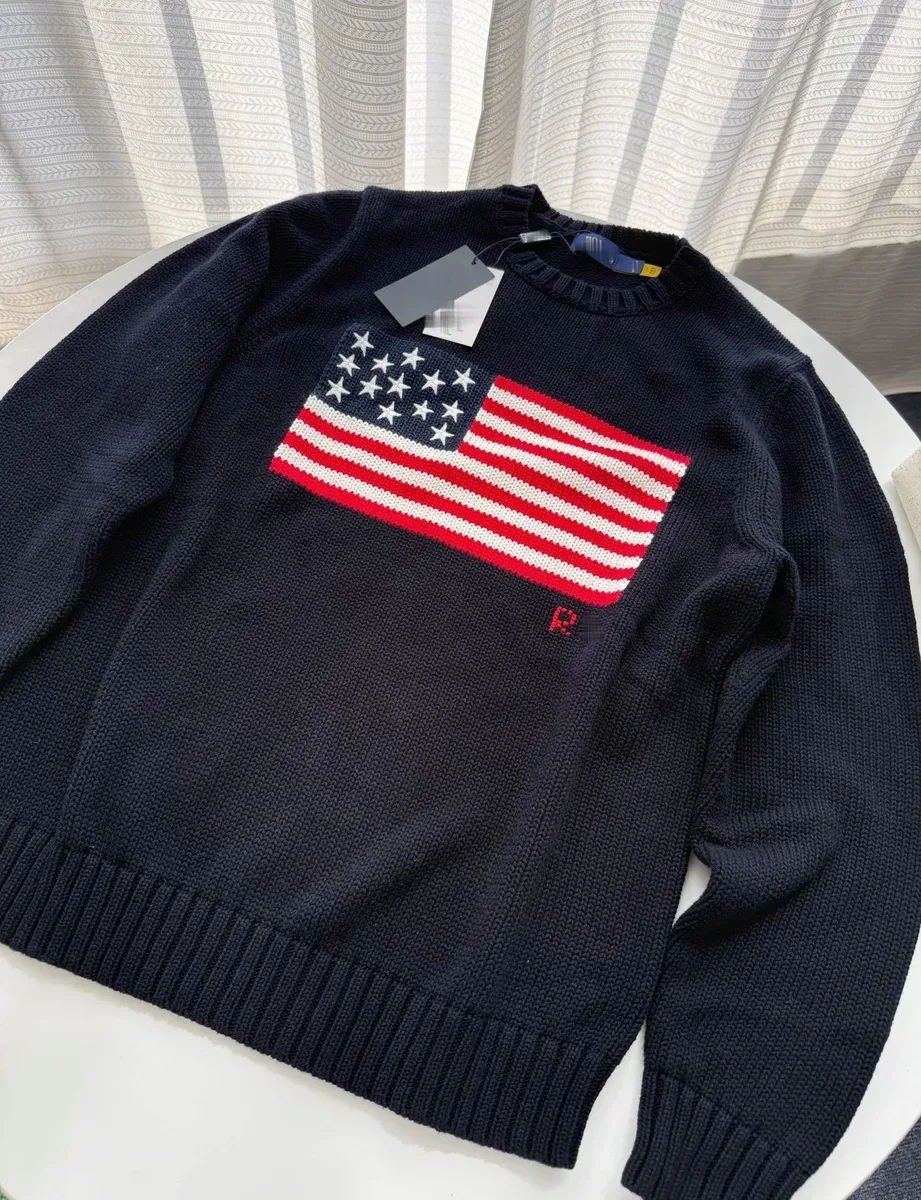 Polo Ralph Lauren Polo Ralph Lauren Classic Logo American Flag Crewneck Sweater Navy Navy - 1