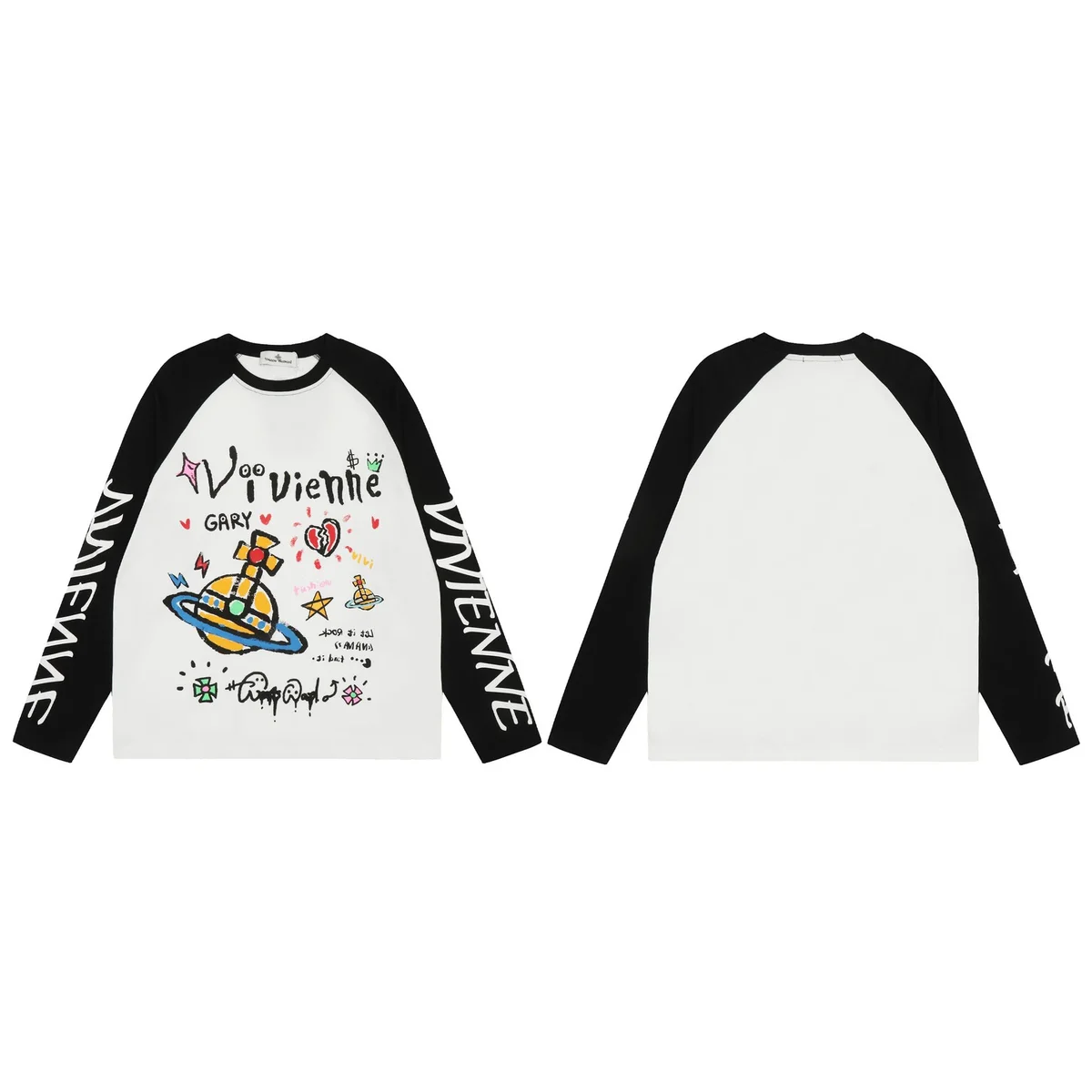 Vivienne Westwood Vivienne Westwood Orb Gary Print Long Sleeve T-Shirt White White - 1