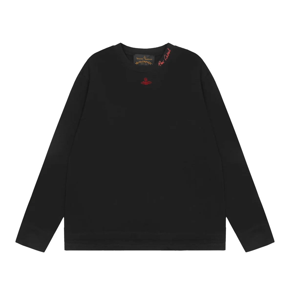 Vivienne Westwood Vivienne Westwood Orb Red Embroidery Black T-Shirt Black - 1