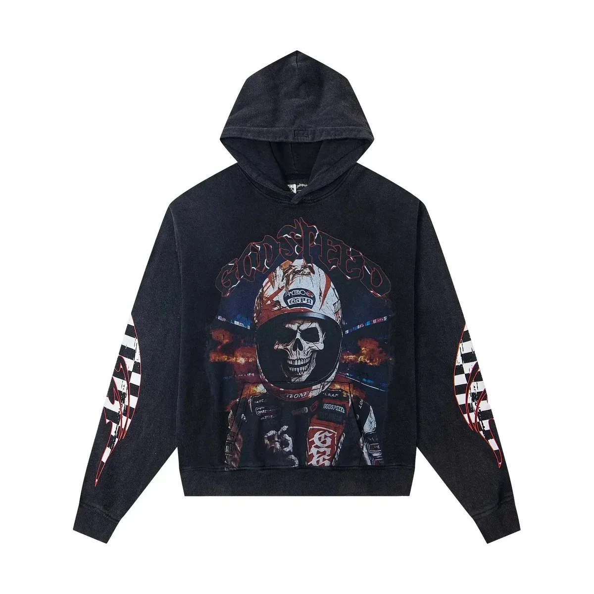 Godspeed Godspeed G07 Black Hoodie with Skull Print Black - 1