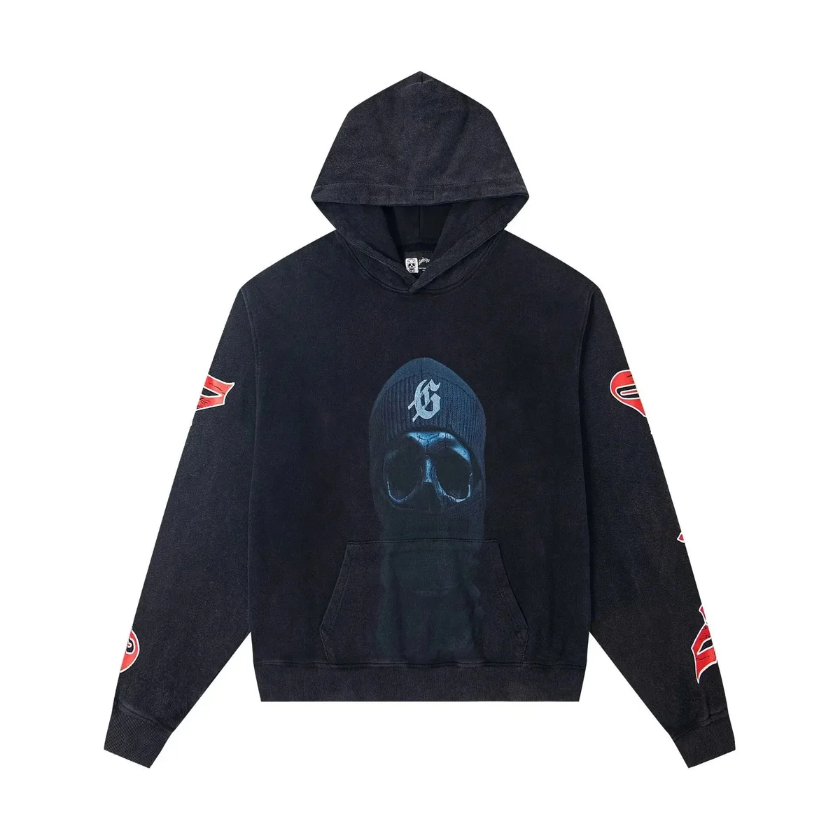 Other G02 Black Hoodie with Skull Print and Red Patches Black - 1