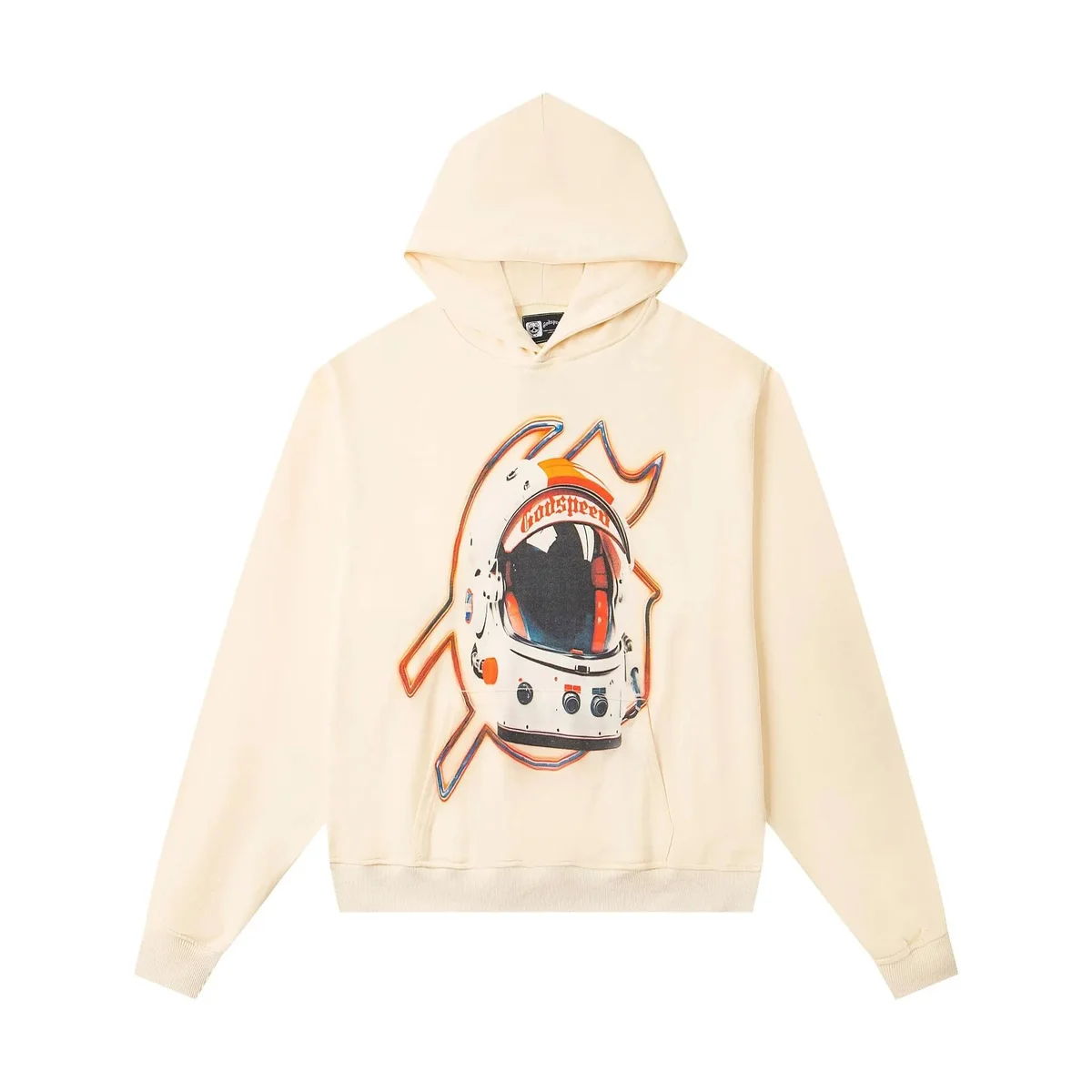 Godspeed Godspeed G23 Beige Hoodie with Helmet Print Beige - 1