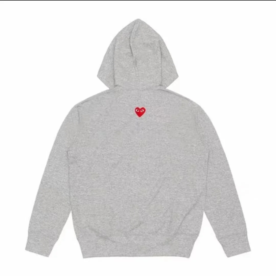 Comme des Garçons Comme des Garçons Play Grey Heart Zip-Up Hoodie Grey - 1