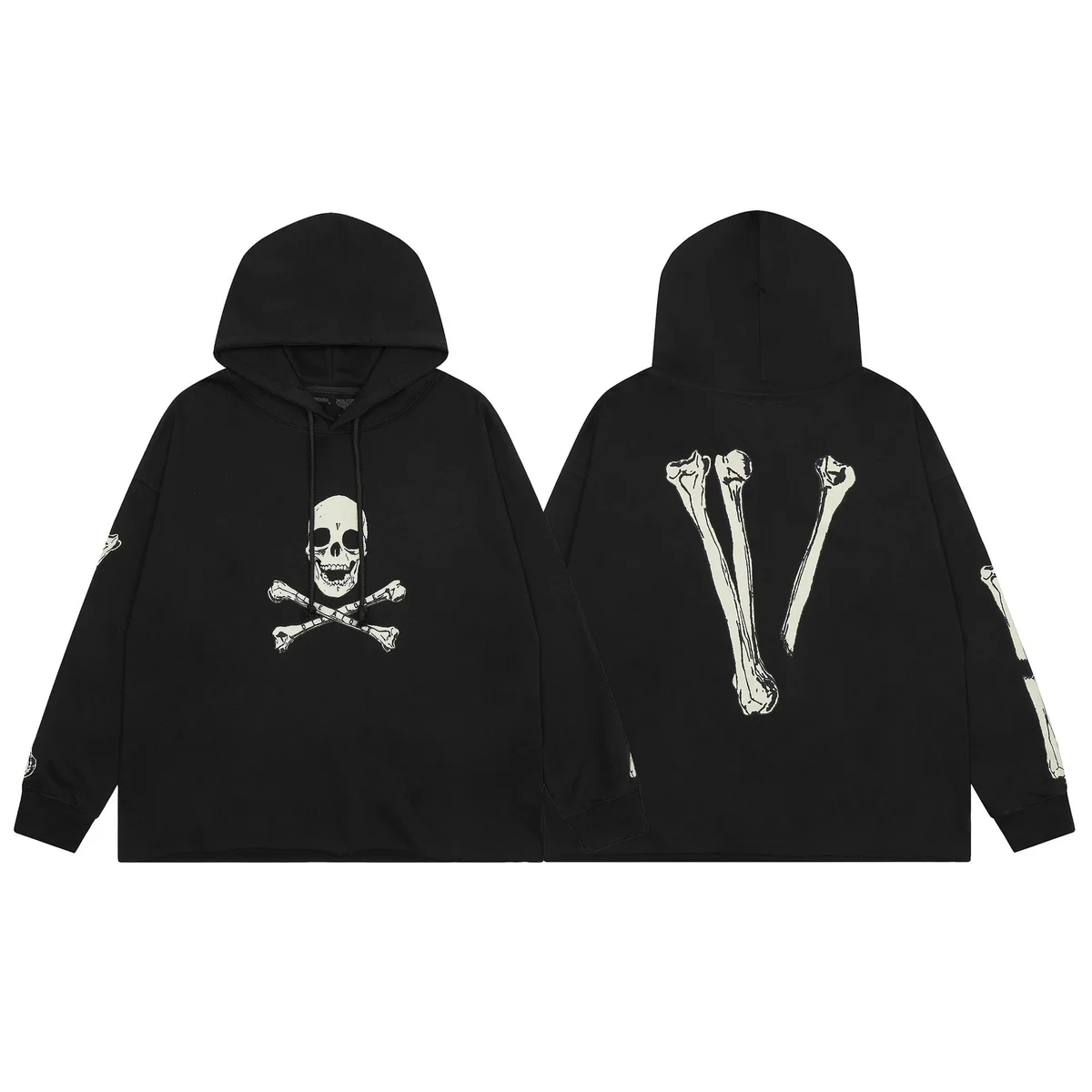 Other Black Skull & Bones Hoodie - Black - 1
