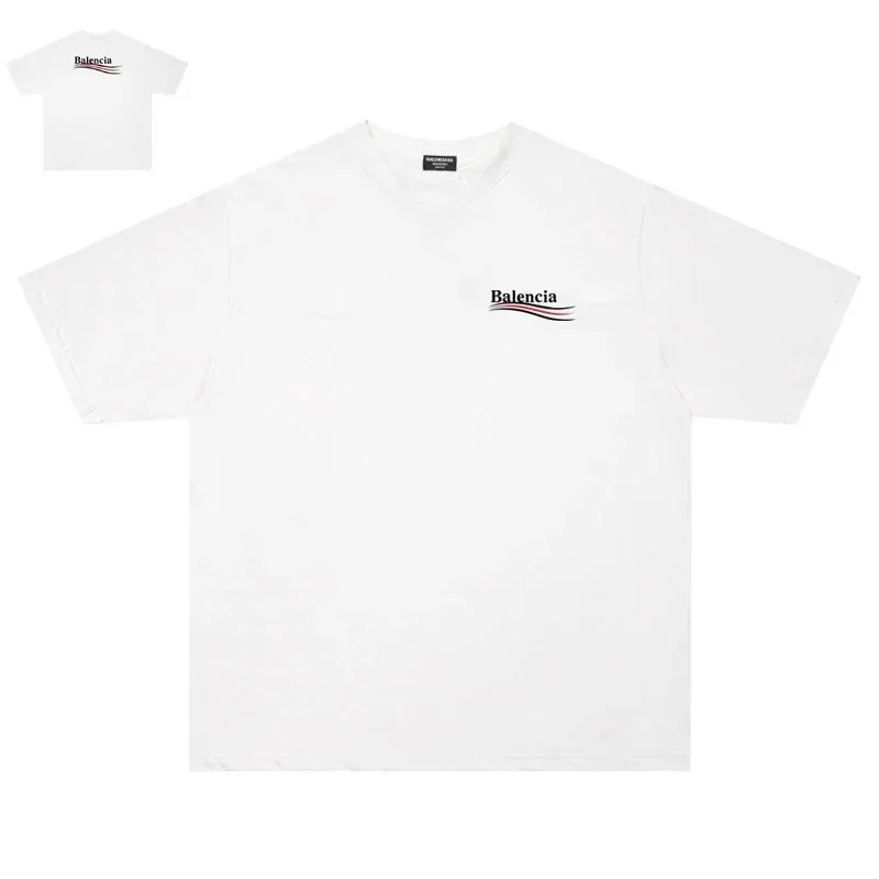 Balenciaga Balenciaga White 'Balencia' T-Shirt White - 1