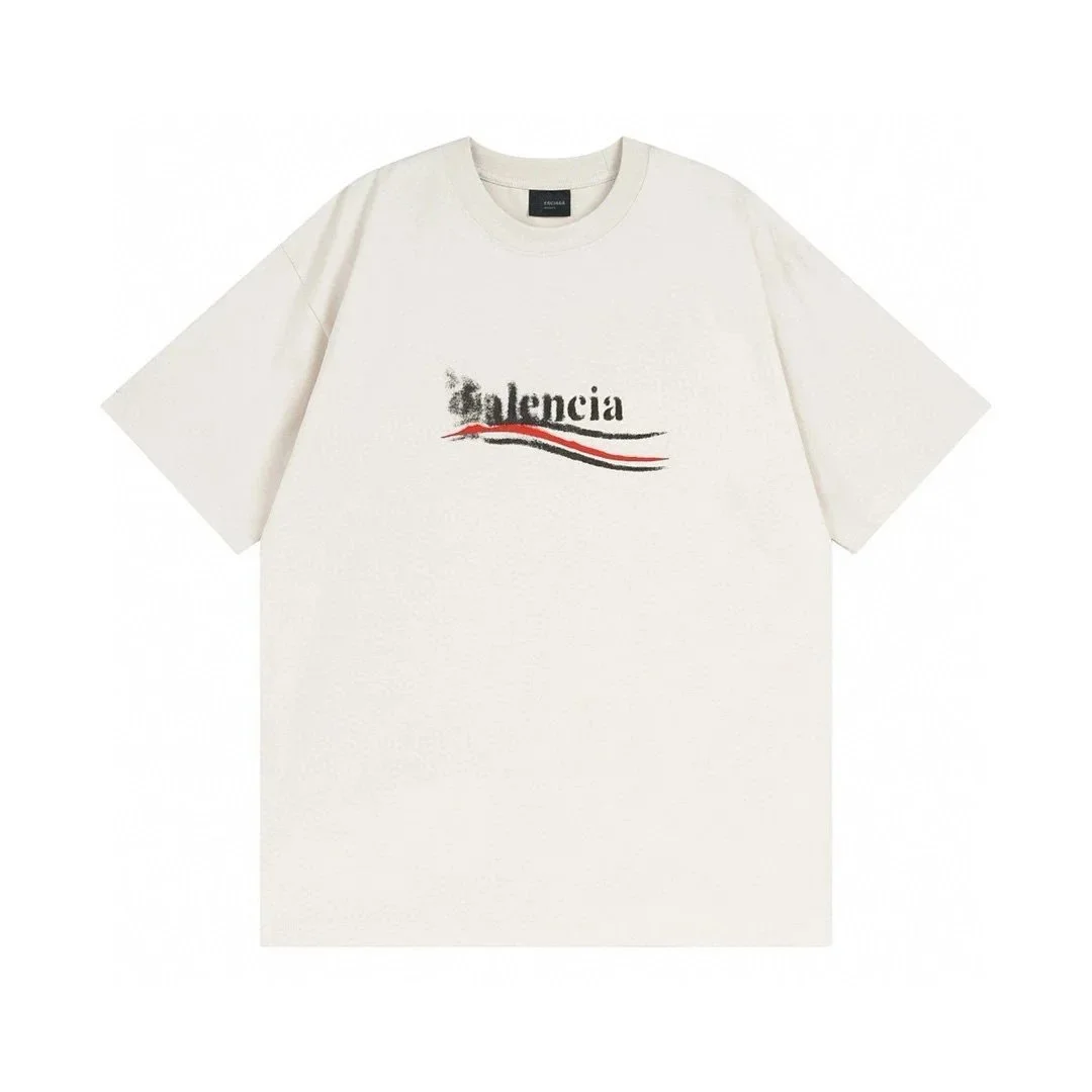 Balenciaga Balenciaga 'Salencia' Oversized T-Shirt Cream Cream - 1