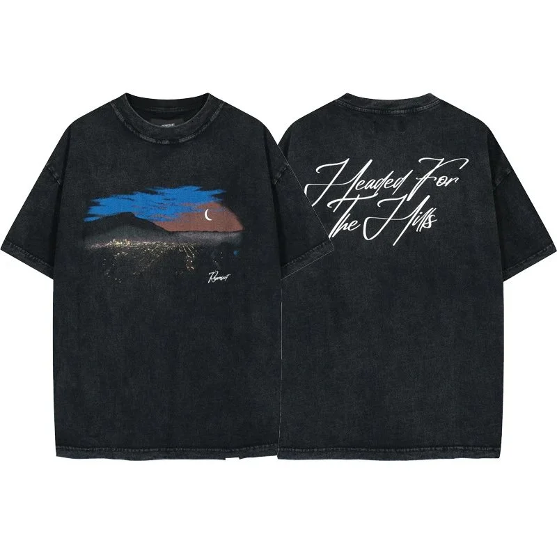 Other Unisex Headed For The Hills T-Shirt 3016 Washed Black Black - 1