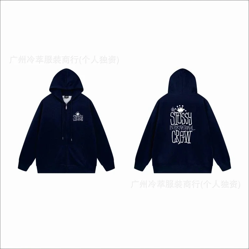 Stussy Stussy The Stussy International Crew Hoodie 741 Navy Fleece-Lined Navy - 1