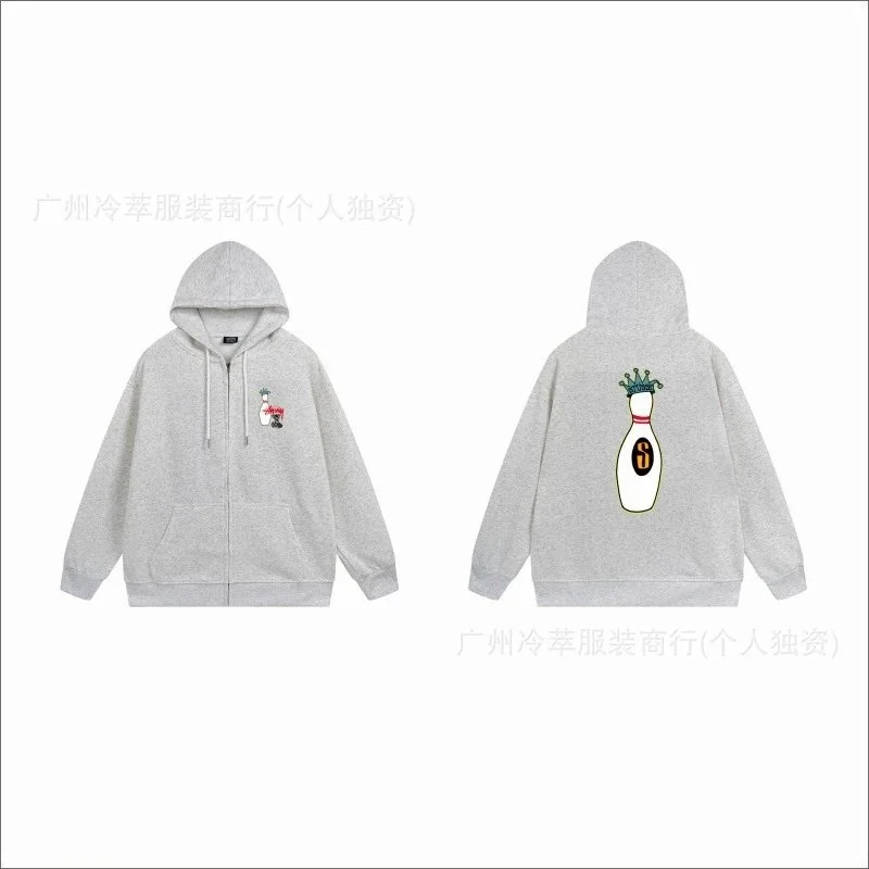 Other Unisex 739 Light Grey Fleece-Lined Zip-Up Hoodie Grey - 1