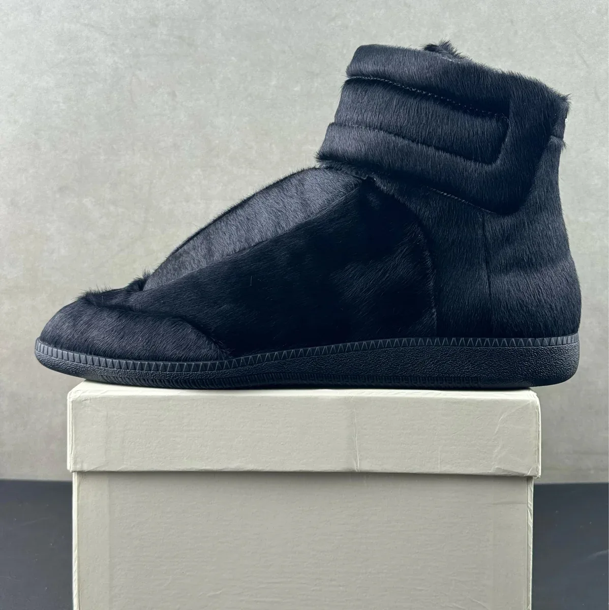 Maison Margiela Maison Margiela Replica Black Pony Hair High Top Sneakers Black