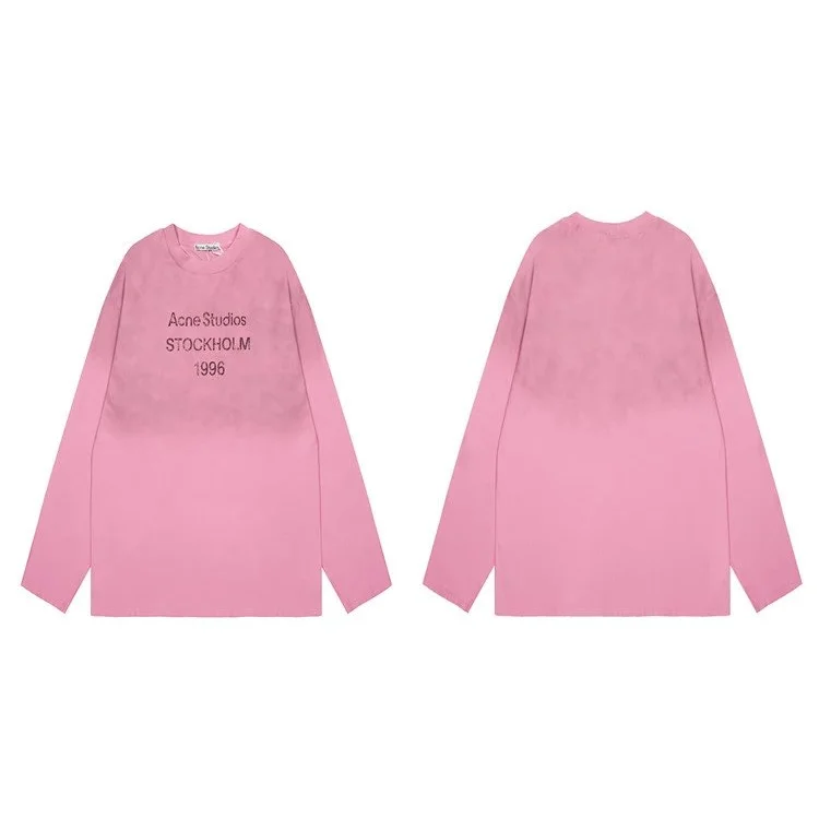 Acne Studios Acne Studios Face Pink Long Sleeve T-Shirt Pink - 1