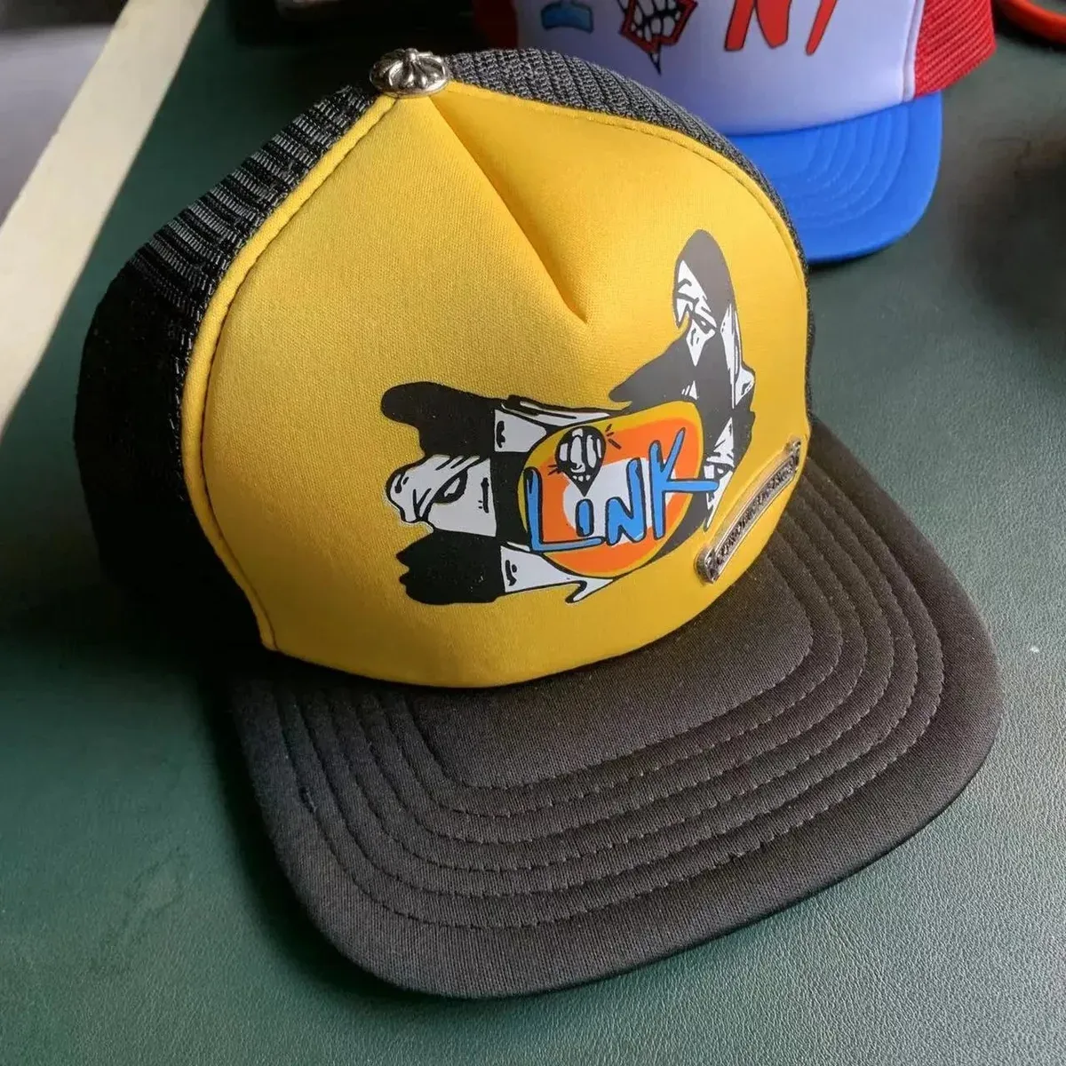 Chrome Hearts Chrome Hearts Link Trucker Cap Yellow/Black Headwear Yellow - 1