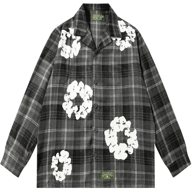 Other Flannel Shirt with Popcorn Print in 383 Grey Grey - 1