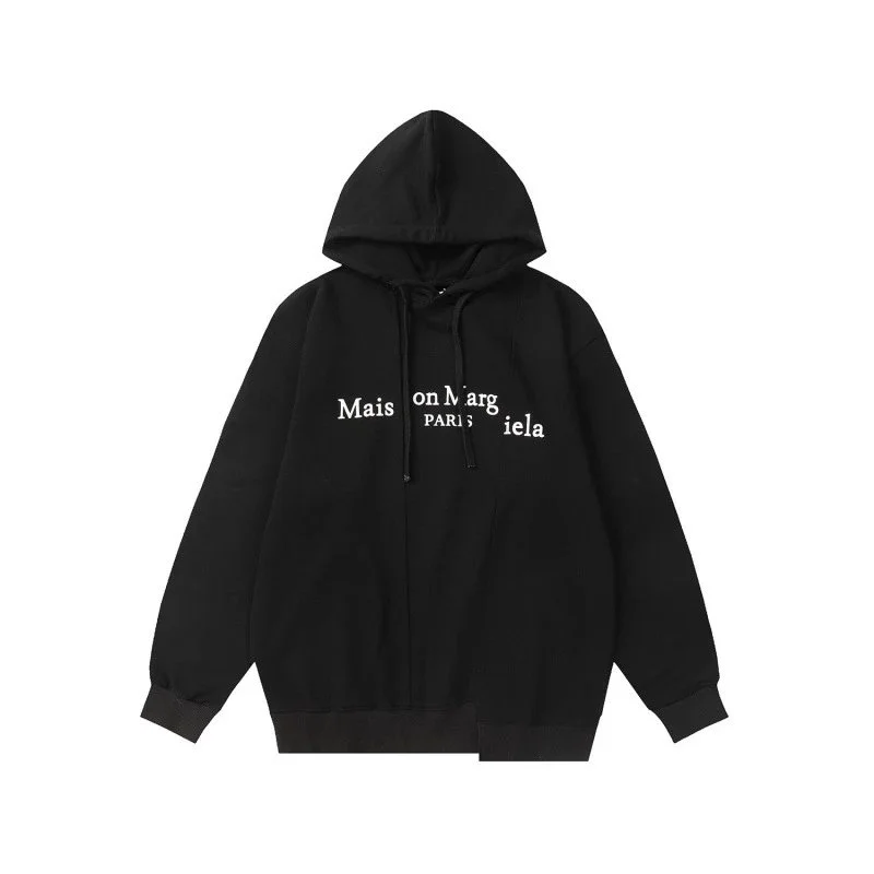 Maison Margiela Maison Margiela Black Letter Print Hoodie Black - 1