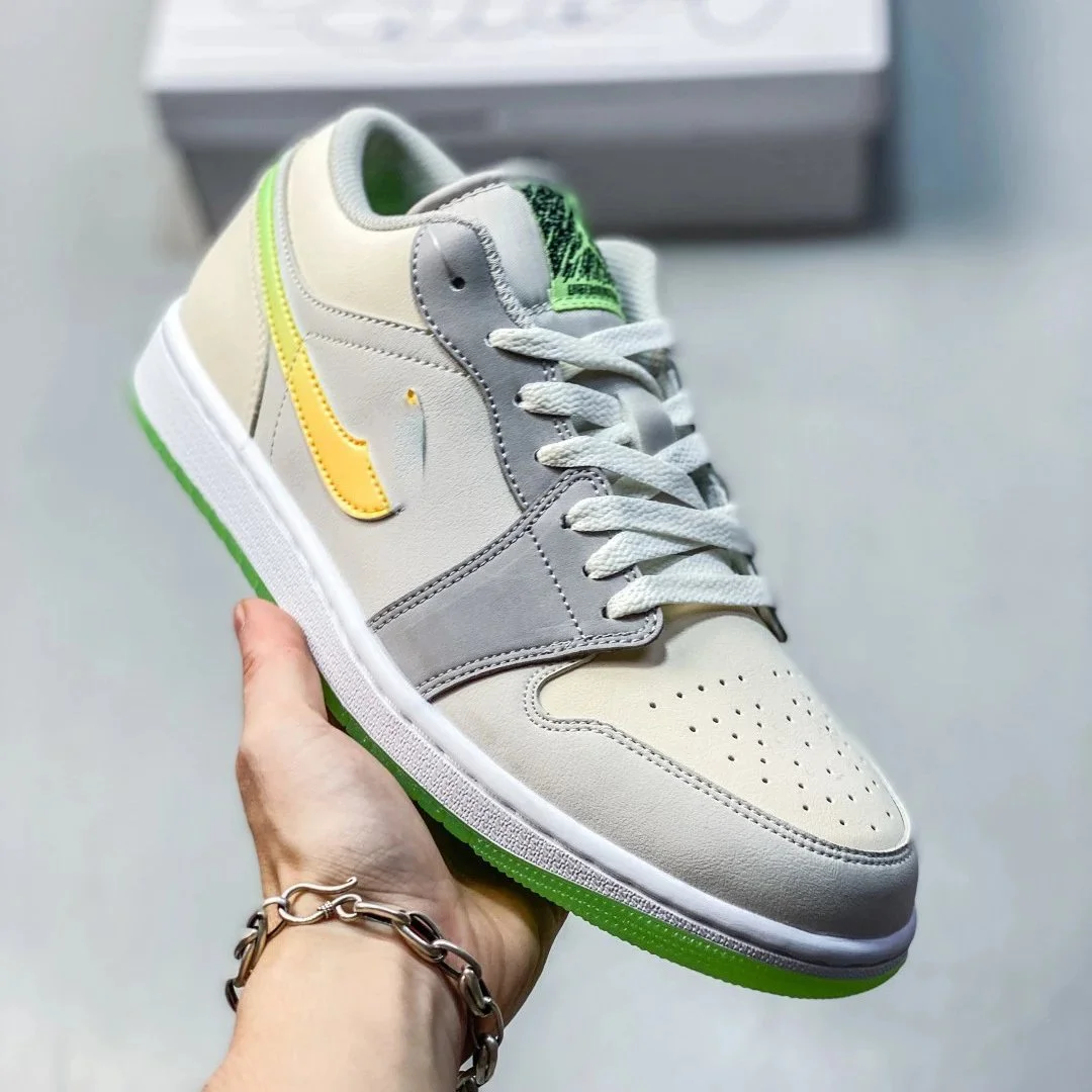 Jordan Nike Air Jordan 1 Low Sail/Green Glow Sneakers White - 1