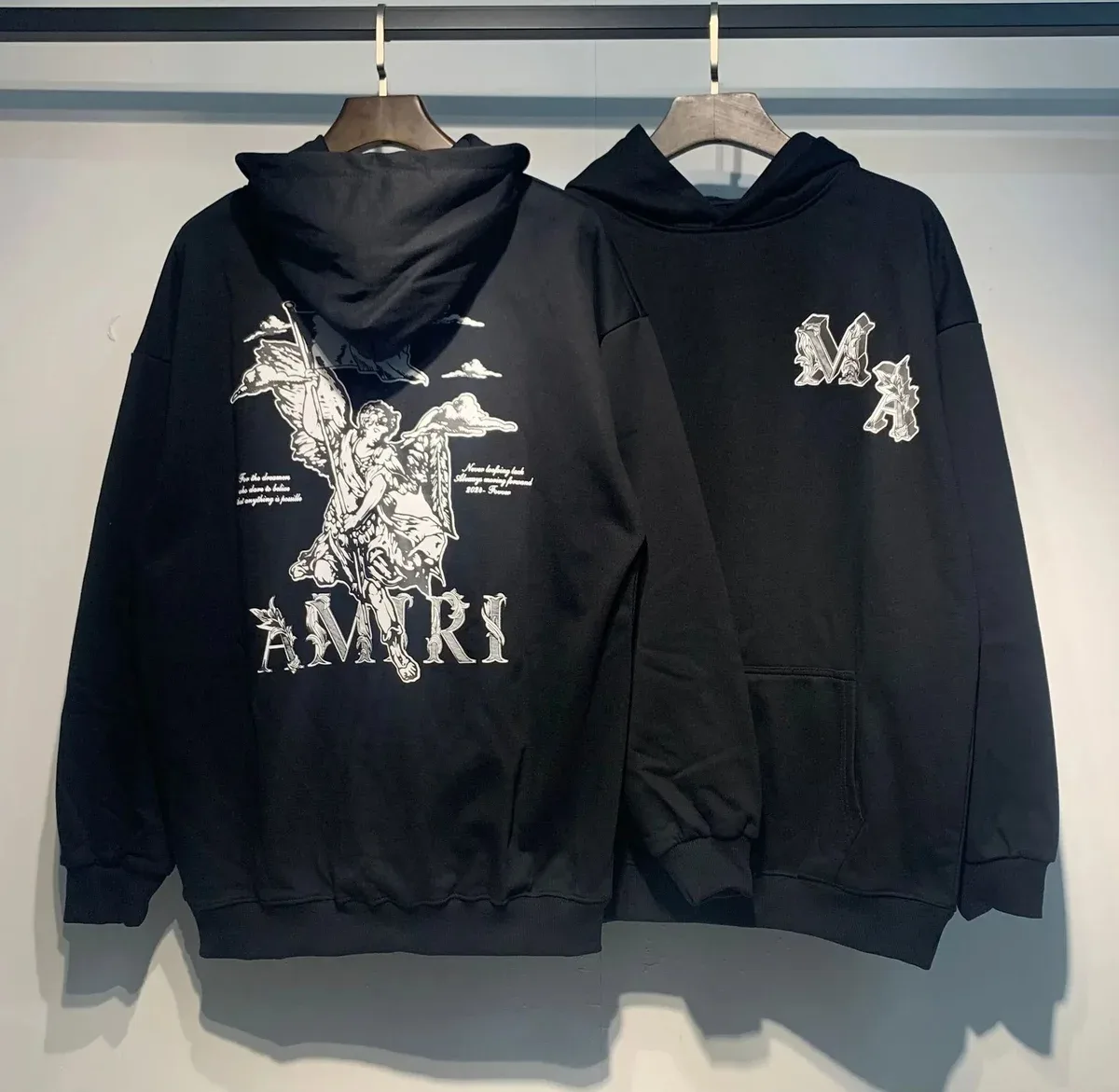 Amiri Amiri Black Angel Print Hoodie Black - 1