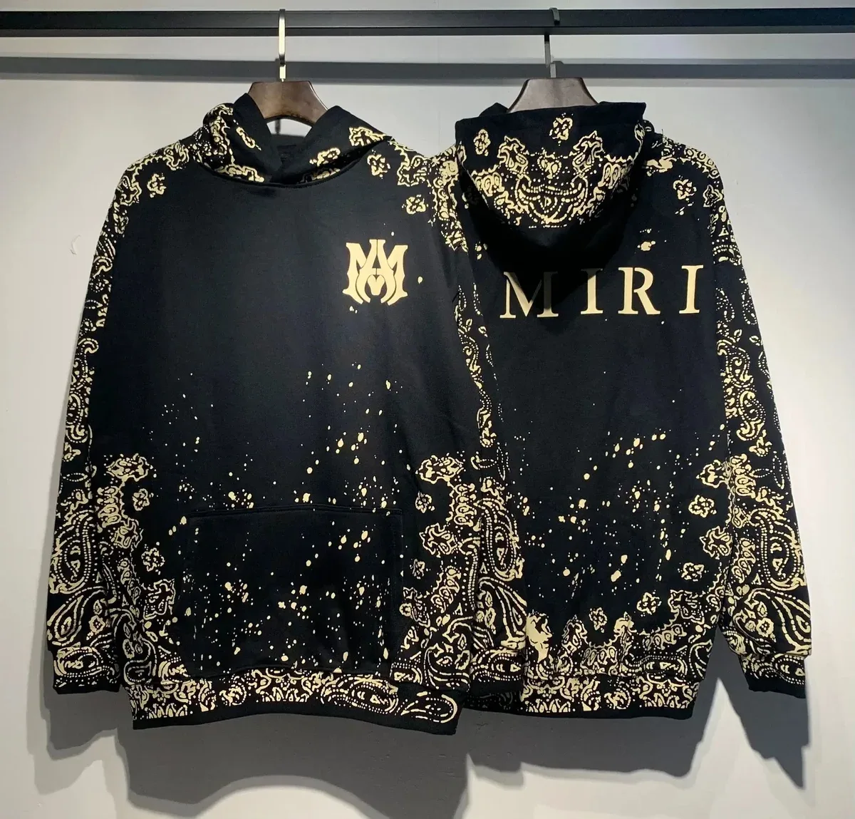 Amiri Amiri MX1 Black Paisley Hoodie Black - 1