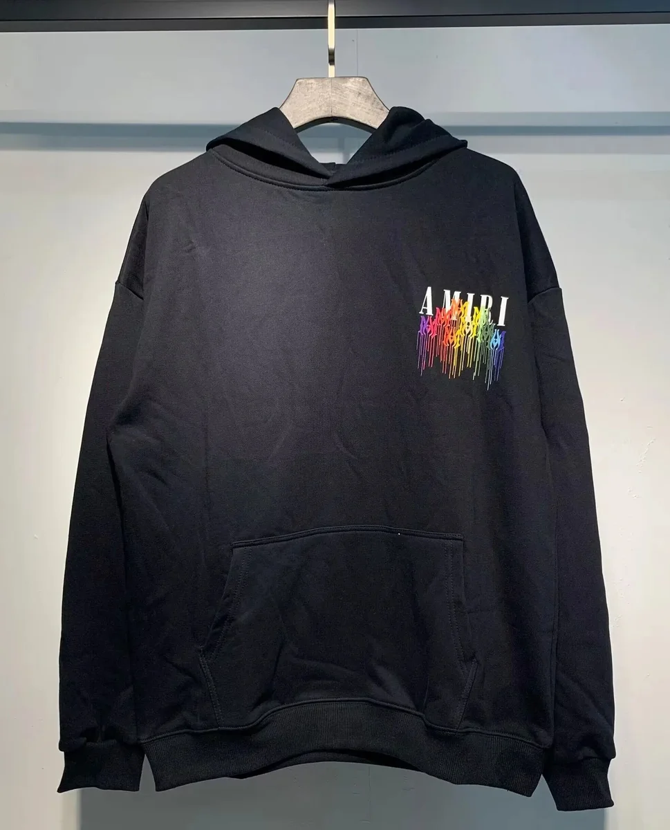 Amiri Amiri Black Rainbow Hoodie Sweatshirt Black - 1