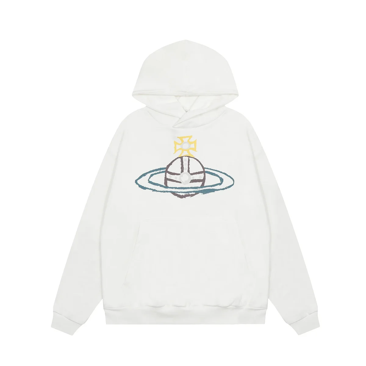Other White Planet Graphic Hoodie White - 1