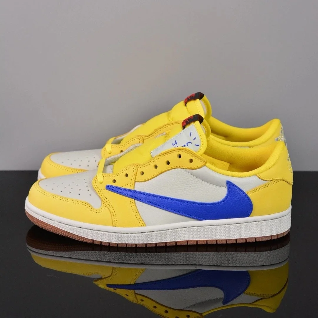 Jordan Nike Air Jordan 1 Low Yellow Blue Sneakers Yellow - 1