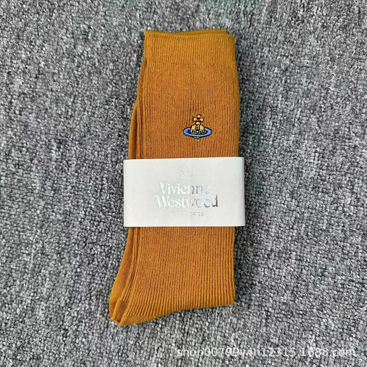 Vivienne Westwood Vivienne Westwood Orb Logo Socks Mustard Yellow Yellow - 1