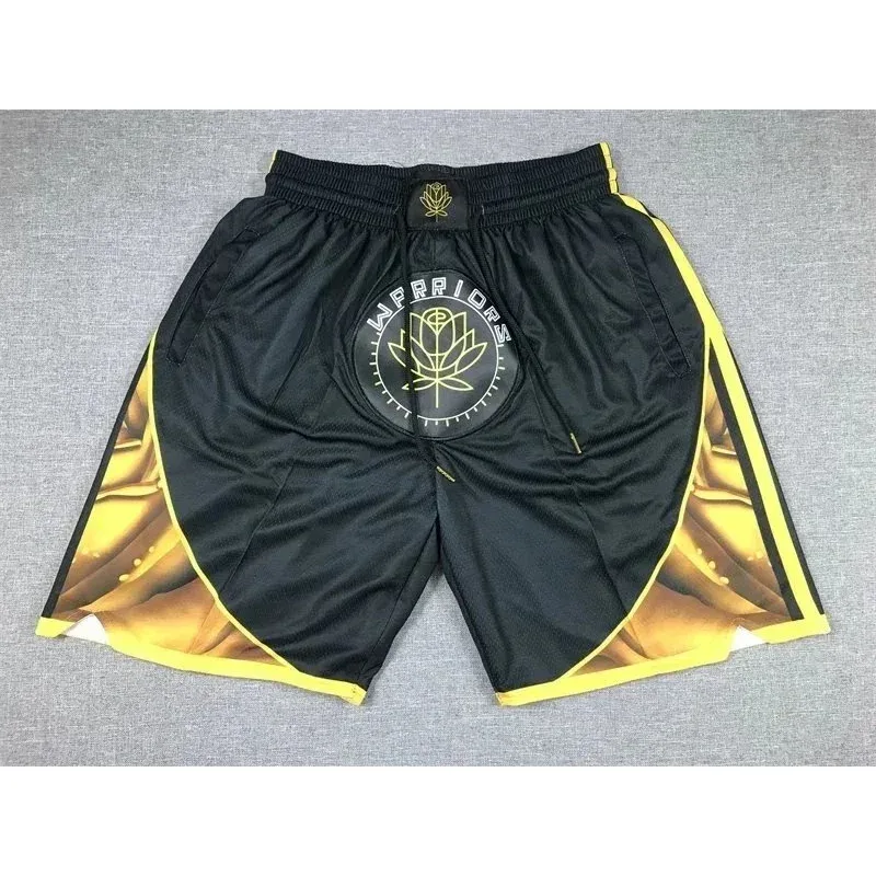 Other Black & Gold Warriors Basketball Shorts Black - 1