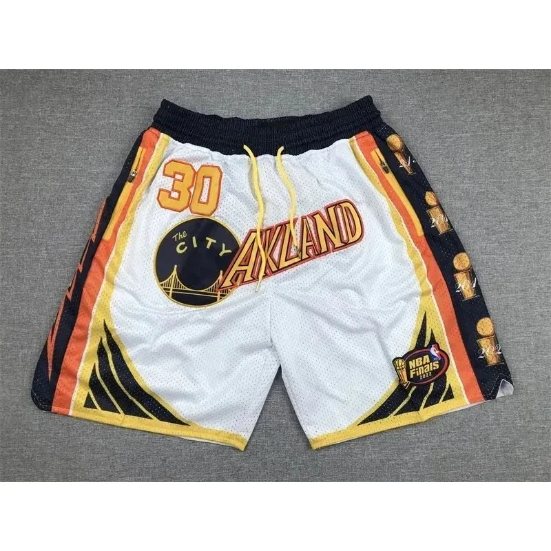 Other NBA Finals 1997 Golden State Warriors #30 Akland Shorts White - 1
