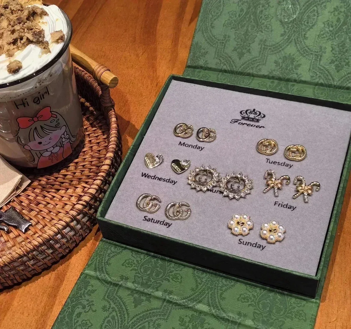 Gucci Gucci GG Marmont Gold & Pearl Earrings Set Gold - 1