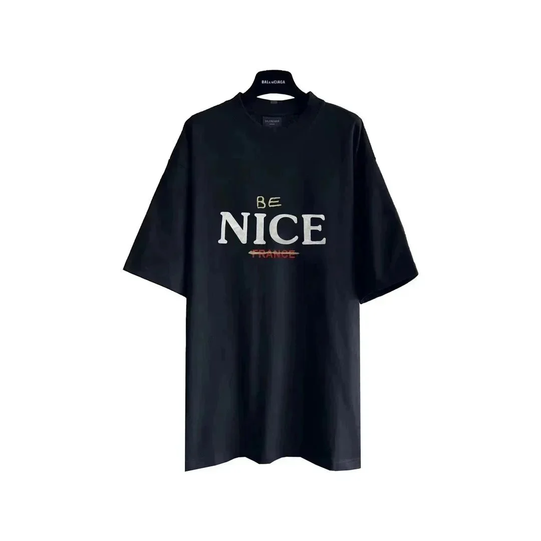 Balenciaga Balenciaga BE NICE Black T-Shirt Black - 1
