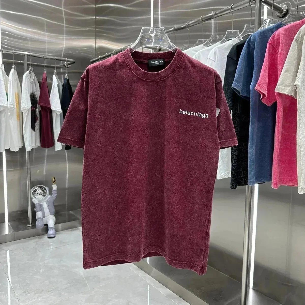 Balenciaga Balenciaga Belacniaga Wine Red T-Shirt Red - 1