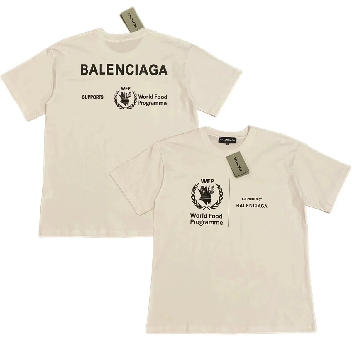 Balenciaga Balenciaga WFP Supporters T-Shirt Cream Cream - 1
