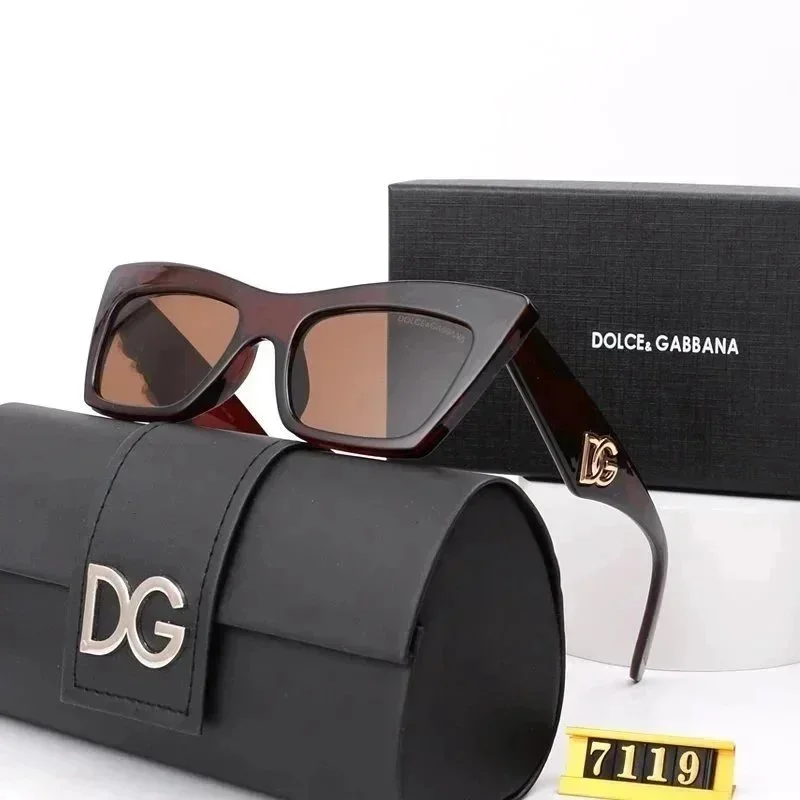 Dolce & Gabbana Dolce & Gabbana DG Logo Cat-Eye Sunglasses Brown Brown - 1