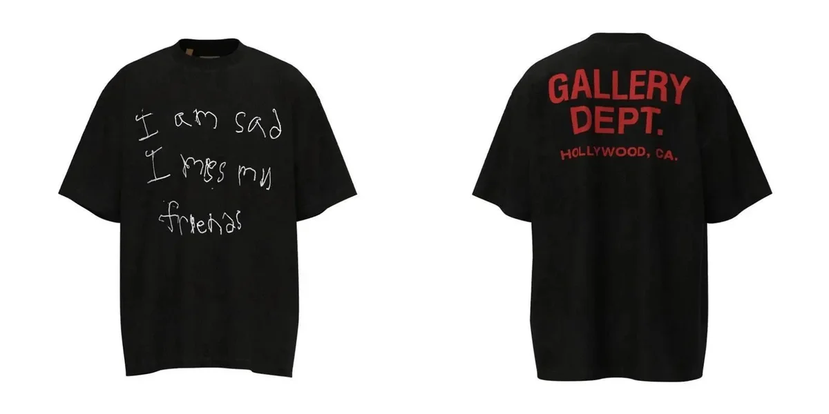 Gallery Dept. Gallery Dept. I am sad I miss my friends T-Shirt Black Black - 1