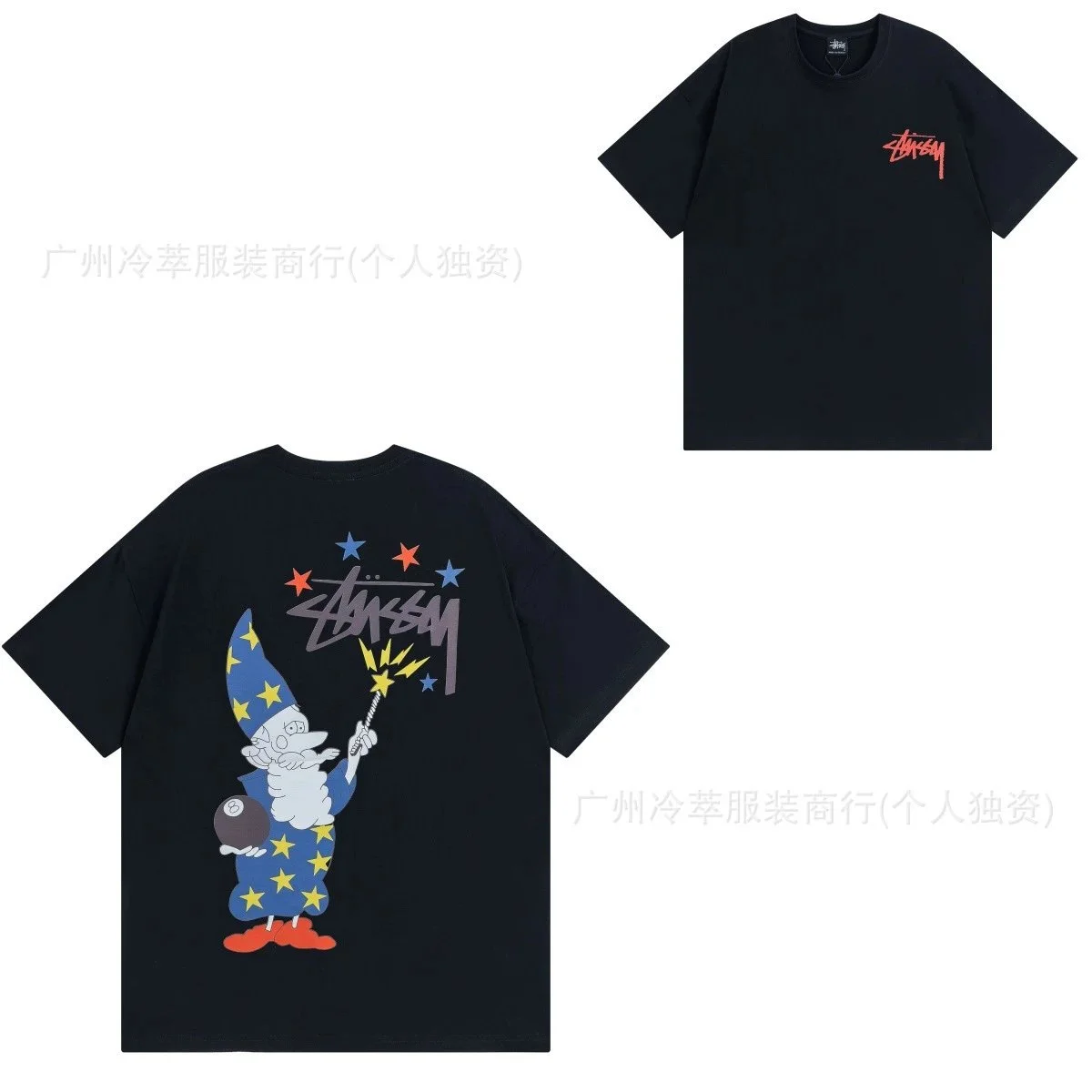 Stussy Stussy Wizard Graphic T-Shirt Black Casual Black - 1