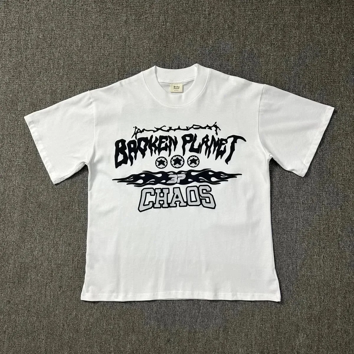 Other White 'Broken Planet Chaos' Graphic T-Shirt White - 1