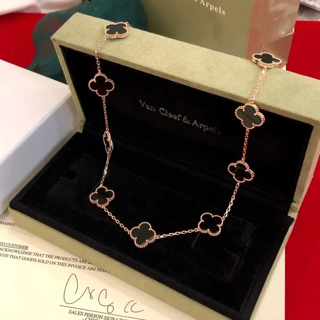 Van Cleef & Arpels Van Cleef & Arpels Alhambra Black Rose Gold Necklace Gold - 1