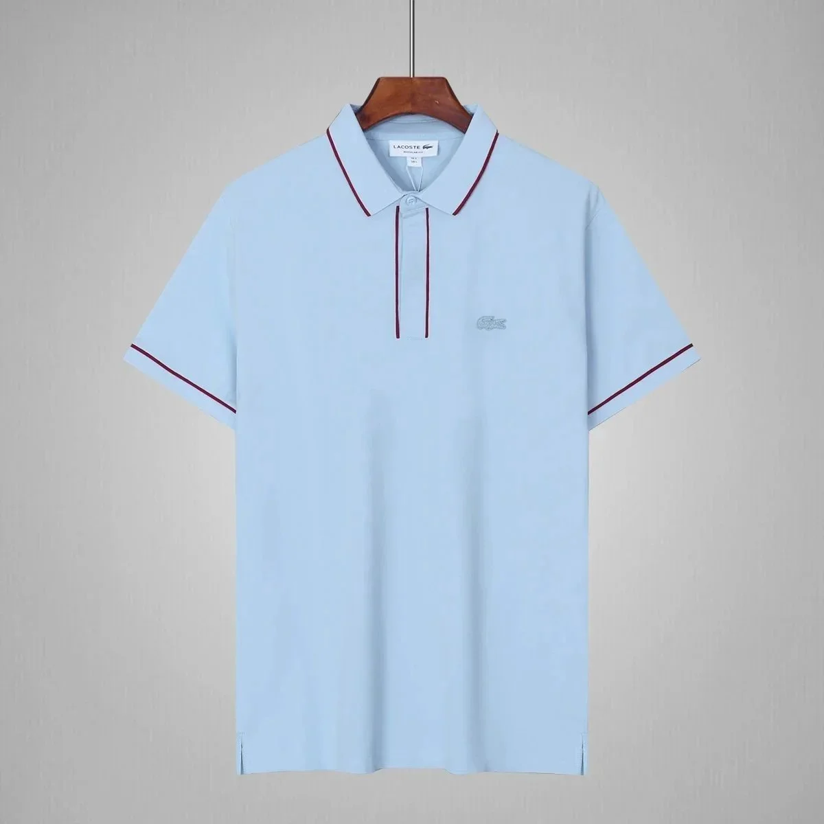 Lacoste Lacoste L.12.12 Polo Shirt Light Blue with Red Trim Blue - 1