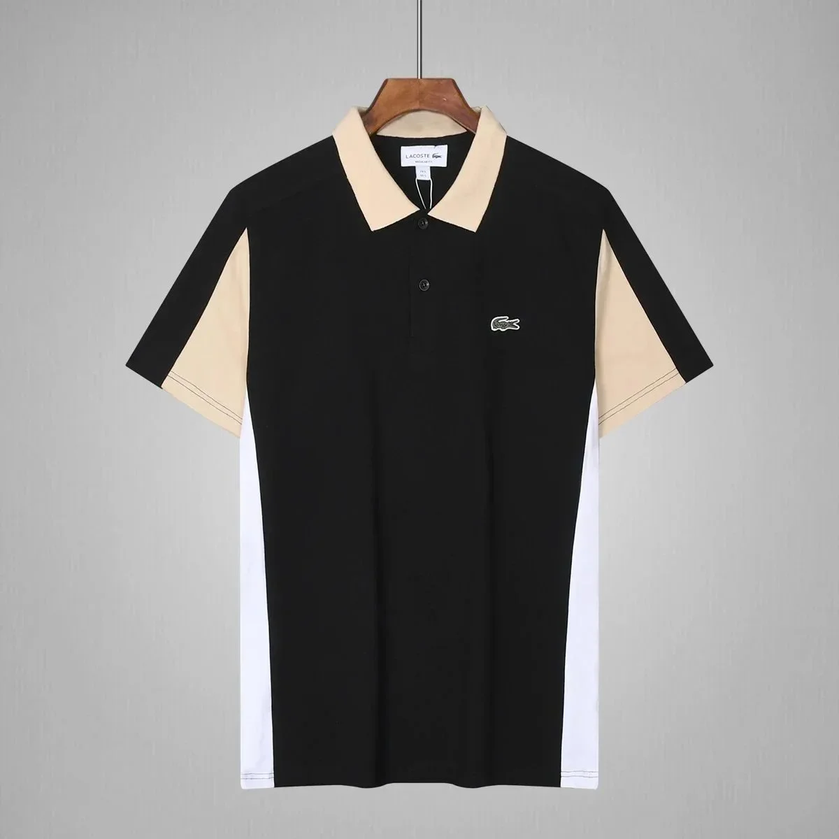 Lacoste Lacoste L.12.12 Black & Beige Polo Shirt Black - 1