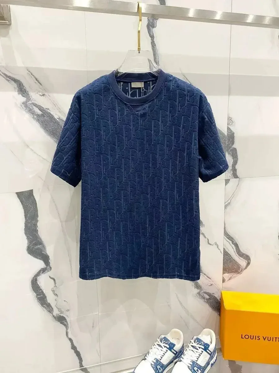 Dior Dior CDG Embossed T-Shirt Navy Blue Navy - 1