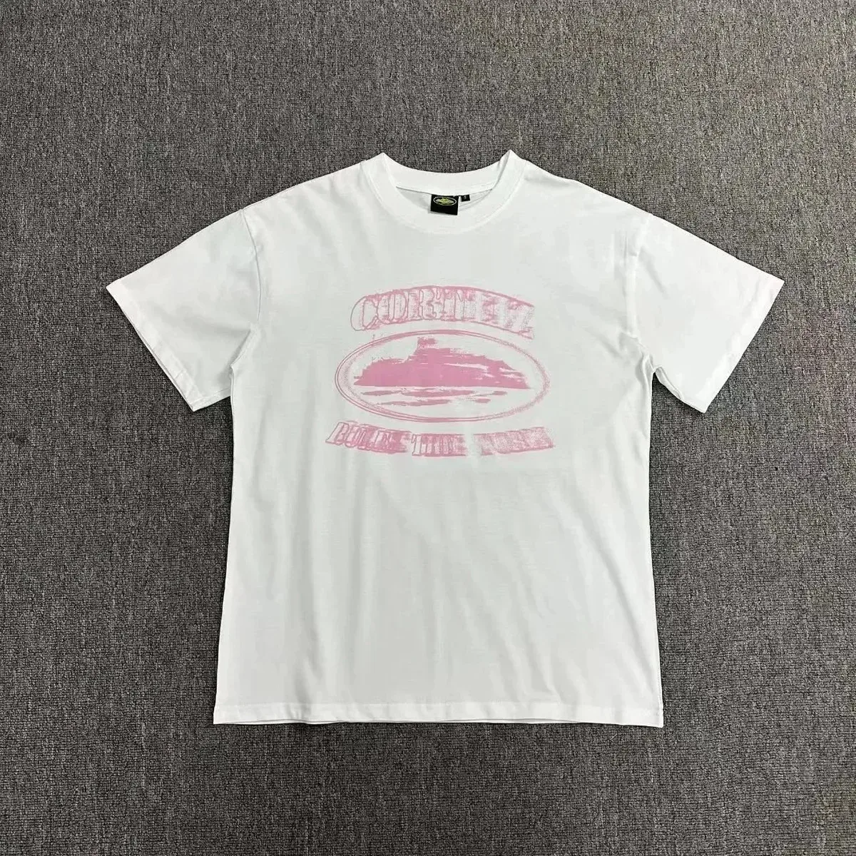 Other White 'Corsetey' Pink Print T-Shirt White - 1