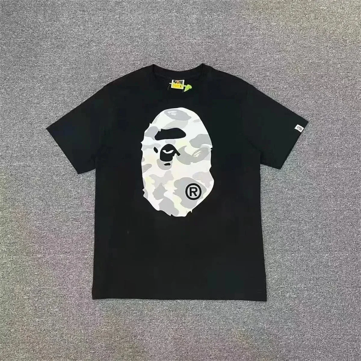 A Bathing Ape A Bathing Ape BAPE STA Black Camo Head T-Shirt Black - 1